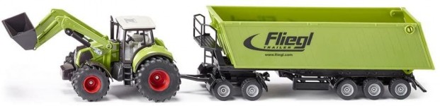 Siku Tractor w. frontloader, dolly and tipping trailer (1949)