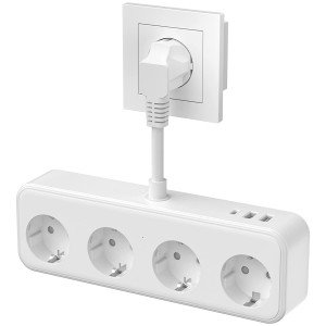 Keagar Multiple Socket with USB, 4 Way Socket, 7 in 1 Socket Adapter Distribution Socket, 0.1 m Short Extension Cable Multiple Plug