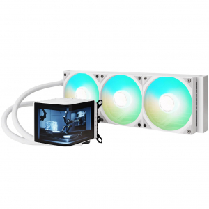 TRYX PANORAMA ARGB 360 All-in-One Liquid Cooling, 3D-AMOLED Display - 360mm, White (L-P360A-AS3M-G0W)