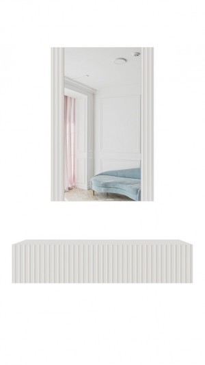 Dressing table with mirror PAFOS 80x41.6x100 white matte