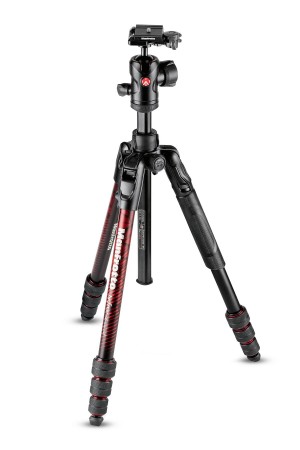 Manfrotto Befree Advanced Aluminum Travel Tripod Twist, Ball Head Red (MKBFRTA4RD-BH)