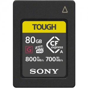 Sony 80GB CFexpress Type A TOUGH Read 800 MB/s Write 700 MB/s Memory Card (CEA-G80T)