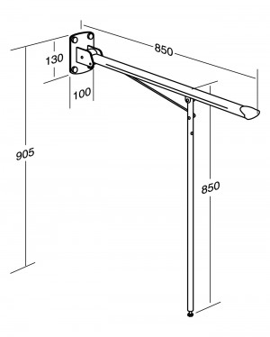 Gustavsberg Atbalsta Rokturis Ar Atbalstkāju 800 1712-1 (GB881712101)