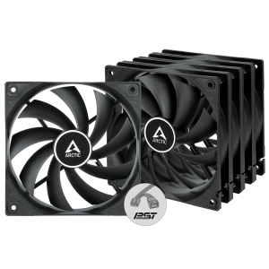 ARCTIC F12 PWM PST Case Fan, 4-pin, 120mm, Black, 5 Pack (ACFAN00250A)