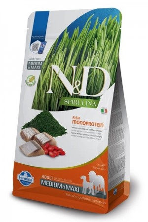 Farmina N&D Spirulina Herring Adult Medium and Maxi 7 kg (8010276041104)