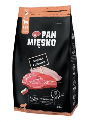 PAN MIĘSKO Veal with turkey XS - dry dog food - 20kg