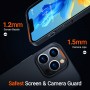 TORRAS Ultra Thin for iPhone 13 Pro Case with Protective Glass, Sierra Blue (1 Case + 2 Tempered Glass)