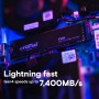 Crucial T500 NVMe SSD, PCIe 4.0 M.2 Type 2280 - 2TB (CT2000T500SSD8)