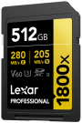 Lexar SDXC Pro 1800x U3 UHS-II R280/W205 (V60) 512GB (LSD1800512G-BNNNG)